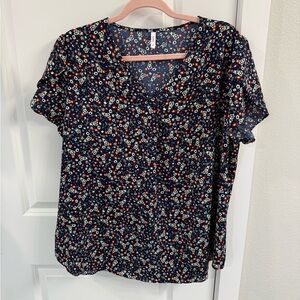 XL Bestbee floral blouse - dark blue